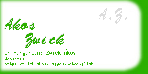 akos zwick business card