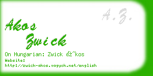 akos zwick business card